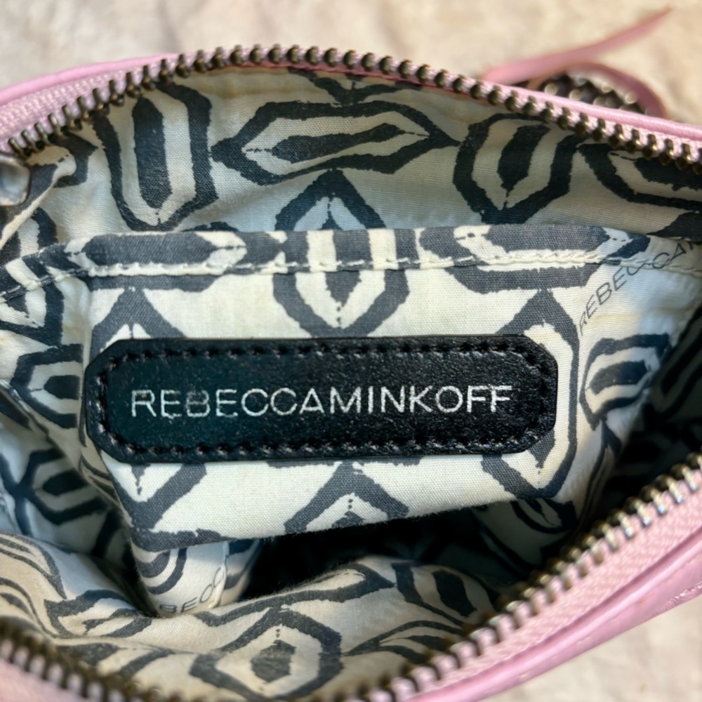 Rebecca Minkoff Leather Crossbody M.A.C Pink Nickel Hardware Tassel Zipper Pulls - Picture 8 of 16